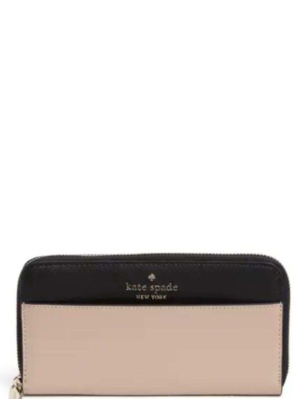 Kate Spade New York Staci Zip-Around Continental Wallet in Beige & Black - NWT